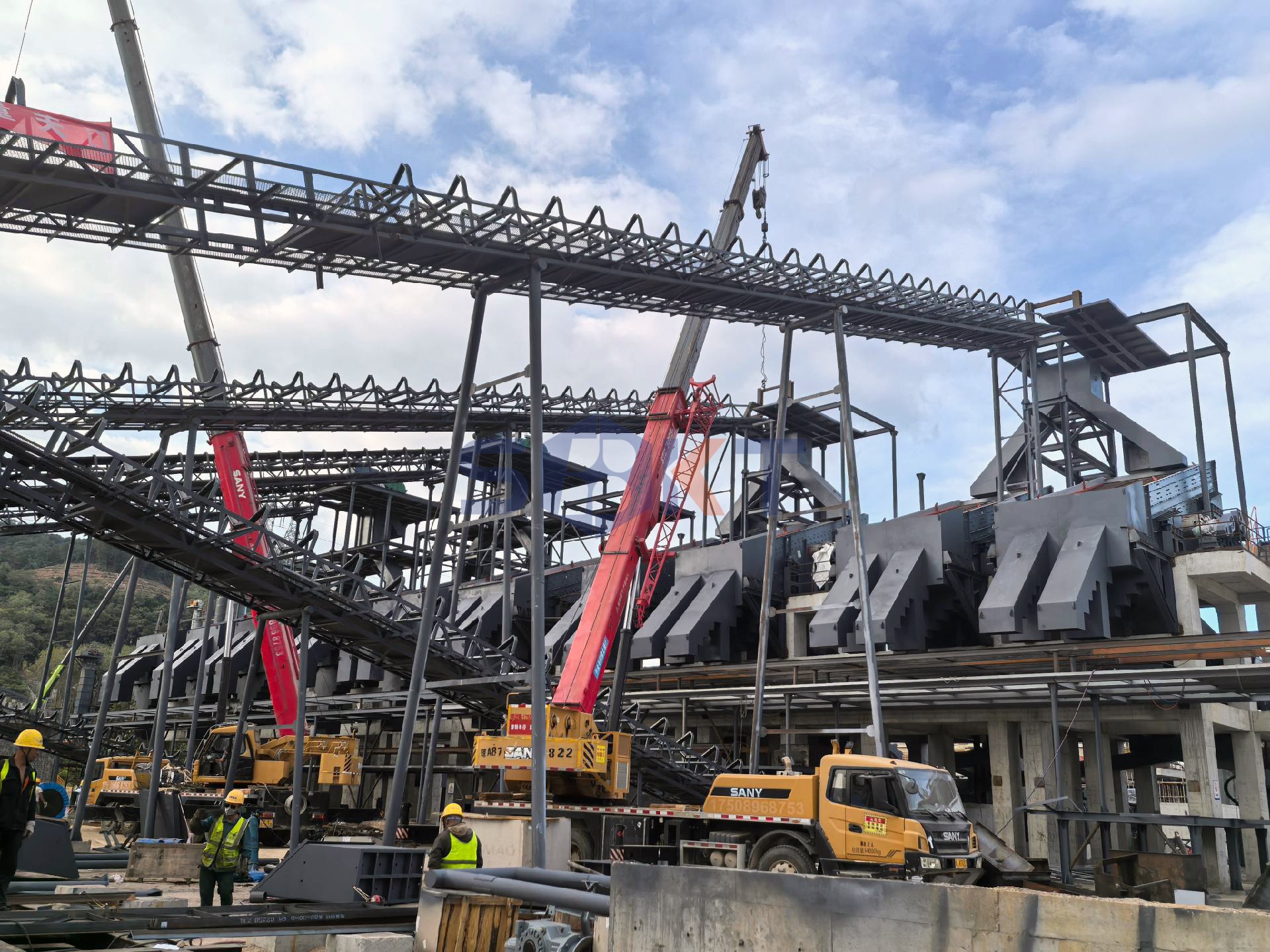 Crushing sand production line construction site